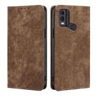 For Nokia C22 RFID Anti-theft Brush Magnetic Leather Phone Case(Brown) - 1