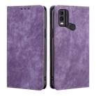 For Nokia C22 RFID Anti-theft Brush Magnetic Leather Phone Case(Purple) - 1