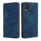 For Nokia C22 RFID Anti-theft Brush Magnetic Leather Phone Case(Blue) - 1