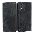 For Nokia C22 RFID Anti-theft Brush Magnetic Leather Phone Case(Black) - 1