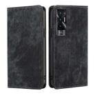 For Tecno Pova 5G RFID Anti-theft Brush Magnetic Leather Phone Case(Black) - 1