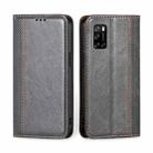 For Rakuten Big S Grid Texture Magnetic Flip Leather Phone Case(Grey) - 1