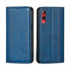 For Rakuten Hand 4G Grid Texture Magnetic Flip Leather Phone Case(Blue) - 1