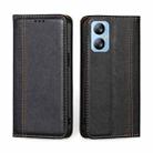 For Blackview A52 Grid Texture Magnetic Flip Leather Phone Case(Black) - 1