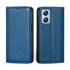 For Blackview A52 Grid Texture Magnetic Flip Leather Phone Case(Blue) - 1