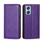 For Blackview A52 Grid Texture Magnetic Flip Leather Phone Case(Purple) - 1