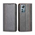 For Blackview A85 Grid Texture Magnetic Flip Leather Phone Case(Grey) - 1