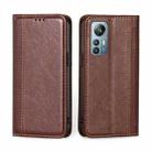 For Blackview A85 Grid Texture Magnetic Flip Leather Phone Case(Brown) - 1