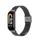 For Xiaomi Mi Band 8 Milanese Buckle Metal Watch Band(Black) - 1