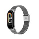 For Xiaomi Mi Band 8 Milanese Buckle Metal Watch Band(Grey) - 1