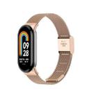 For Xiaomi Mi Band 8 Milanese Buckle Metal Watch Band(Rose Gold) - 1