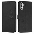 For Samsung Galaxy A24 4G Skin Feel Heart Pattern Leather Phone Case(Black) - 1