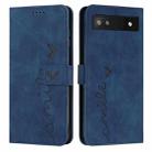 For Google Pixel 7a Skin Feel Heart Pattern Leather Phone Case(Blue) - 1