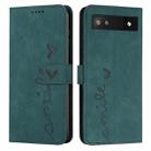 For Google Pixel 7a Skin Feel Heart Pattern Leather Phone Case(Green) - 1