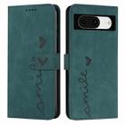 For Google Pixel 8 Skin Feel Heart Pattern Leather Phone Case(Green) - 1