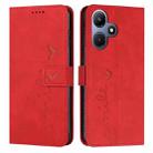 For Infinix Hot 30i Skin Feel Heart Pattern Leather Phone Case(Red) - 1