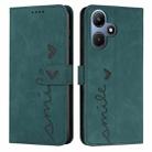 For Infinix Hot 30i Skin Feel Heart Pattern Leather Phone Case(Green) - 1