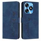 For Tecno Spark 10 Skin Feel Heart Pattern Leather Phone Case(Blue) - 1