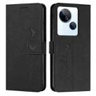 For Tecno Spark 10 5G Skin Feel Heart Pattern Leather Phone Case(Black) - 1