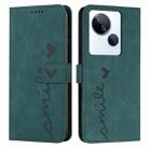 For Tecno Spark 10 5G Skin Feel Heart Pattern Leather Phone Case(Green) - 1