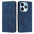 For Tecno Spark 10 Pro Skin Feel Heart Pattern Leather Phone Case(Blue) - 1