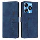 For Tecno Spark 10C Skin Feel Heart Pattern Leather Phone Case(Blue) - 1