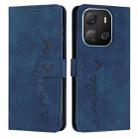 For Tecno Pop 7 Skin Feel Heart Pattern Leather Phone Case(Blue) - 1