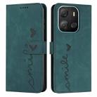 For Tecno Pop 7 Skin Feel Heart Pattern Leather Phone Case(Green) - 1