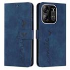 For Tecno Pop 7 Pro Skin Feel Heart Pattern Leather Phone Case(Blue) - 1