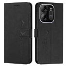 For Tecno Pop 7 Pro Skin Feel Heart Pattern Leather Phone Case(Black) - 1