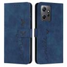 For Xiaomi Redmi Note 12 4G Global Skin Feel Heart Pattern Leather Phone Case(Blue) - 1