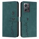 For Xiaomi Redmi Note 12 4G Global Skin Feel Heart Pattern Leather Phone Case(Green) - 1