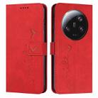 For Xiaomi 13 Ultra Skin Feel Heart Pattern Leather Phone Case(Red) - 1