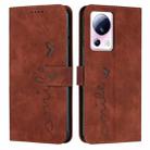 For Xiaomi Civi 2 / 13 Lite Skin Feel Heart Pattern Leather Phone Case(Brown) - 1