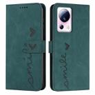 For Xiaomi Civi 2 / 13 Lite Skin Feel Heart Pattern Leather Phone Case(Green) - 1