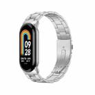 For Xiaomi Mi Band 8 Milanese Three-bead Metal Watch Band(Silver) - 1