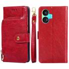 For Realme GT Neo5 SE Zipper Bag Leather Phone Case(Red) - 1