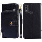 For Nokia C22 Zipper Bag Leather Phone Case(Black) - 1