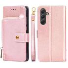 For Samsung Galaxy A54 5G Zipper Bag Leather Phone Case(Rose Gold) - 1