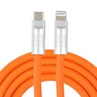Mech Series 120W USB-C / Type-C to 8 Pin Metal Plug Silicone Fast Charging Data Cable, Length: 1.2m(Orange) - 1
