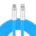 Mech Series 120W USB-C / Type-C to 8 Pin Metal Plug Silicone Fast Charging Data Cable, Length: 1.2m(Blue) - 1