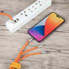 Mech Series 6A 120W 3 in 1 Metal Plug Silicone Fast Charging Data Cable, Length: 1.2m(Orange) - 6