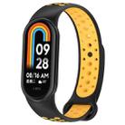 For Xiaomi Mi Band 8 Sports Two Color Silicone Watch Band(Black Yellow) - 1