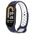 For Xiaomi Mi Band 8 Sports Two Color Silicone Watch Band(Midnight Blue White) - 1