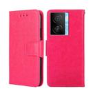 For vivo iQOO Z7x Crystal Texture Leather Phone Case(Rose Red) - 1