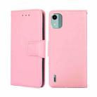 For Nokia C12 Crystal Texture Leather Phone Case(Pink) - 1