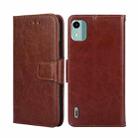 For Nokia C12 Crystal Texture Leather Phone Case(Brown) - 1