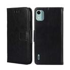 For Nokia C12 Crystal Texture Leather Phone Case(Black) - 1