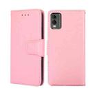 For Nokia C32 Crystal Texture Leather Phone Case(Pink) - 1