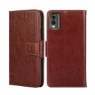 For Nokia C32 Crystal Texture Leather Phone Case(Brown) - 1